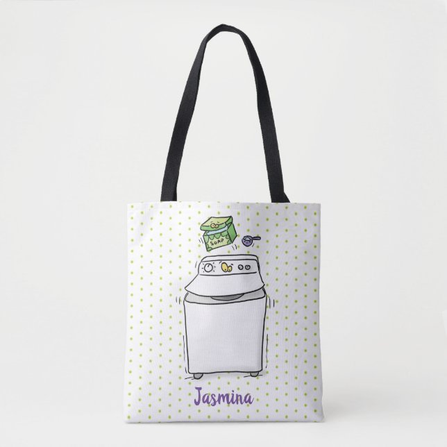 Bolsa Tote Ilustração de desenho animado de máquina de lavar  (Frente)