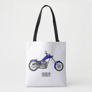 Bolsa Tote Ilustração de desenho animado de motocicleta Chopp
