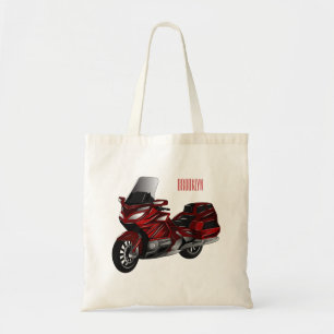 Bolsa Tote Ilustração de desenho animado de motocicleta em tu