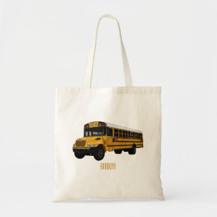 Bolsa Tote Ilustração de desenho animado de ônibus escolar