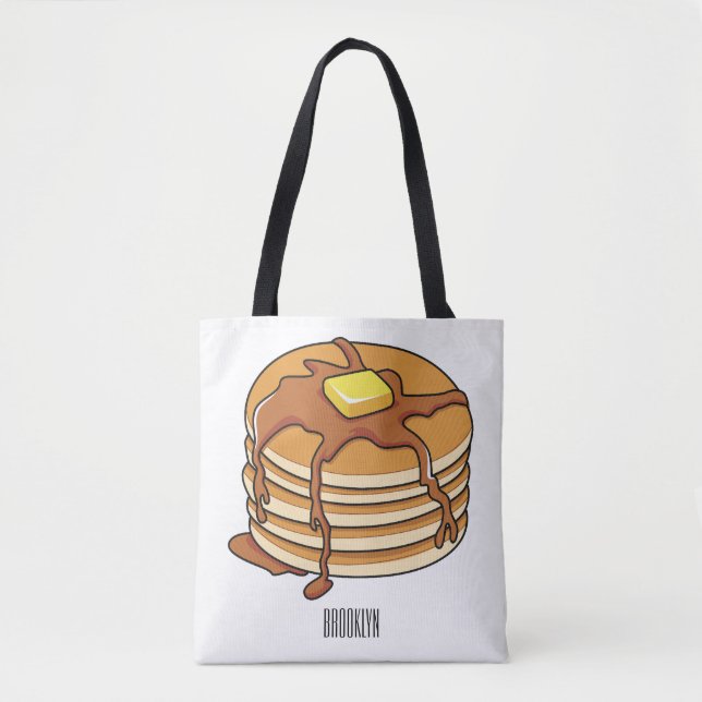 Bolsa Tote Ilustração de desenho animado de Pancake (Frente)