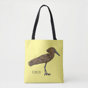 Bolsa Tote Ilustração de desenho animado de pássaros Hamerkop