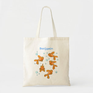 Bolsa Tote Ilustração de desenho animado de peixe-dourado-l
