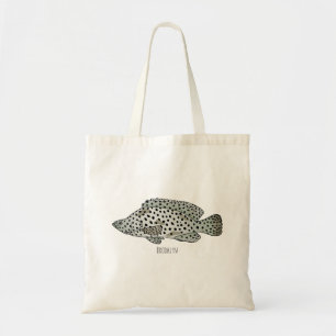 Bolsa Tote Ilustração de desenho animado de peixe-garoupa-jub