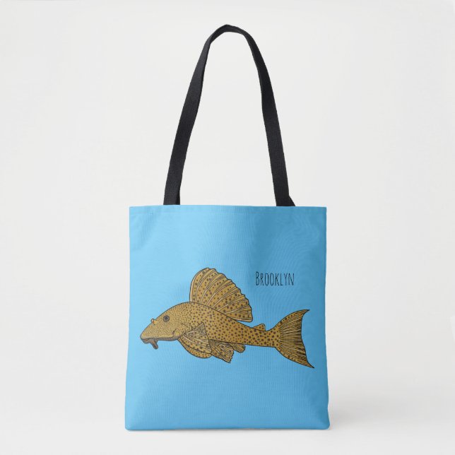 Bolsa Tote Ilustração de desenho animado de peixe-palco (Frente)