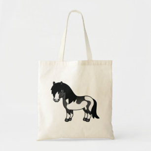 Bolsa Tote Ilustração de desenho animado de pônei Shetland Pi