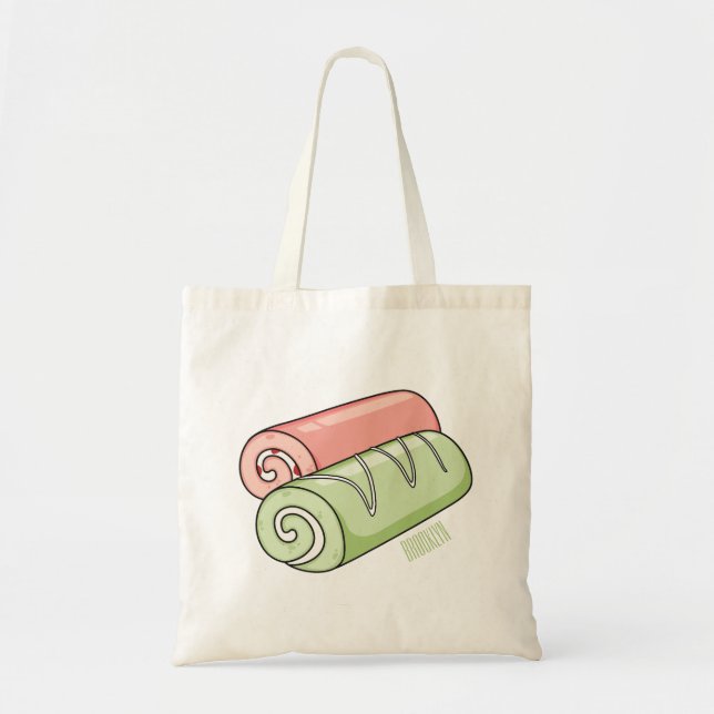 Bolsa Tote Ilustração de desenho animado de rolo/rolo (Frente)