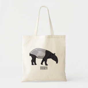 Bolsa Tote Ilustração de desenho animado de Tapir