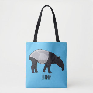 Bolsa Tote Ilustração de desenho animado de Tapir