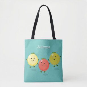 Bolsa Tote Ilustração de desenho animado de tomate de cerej