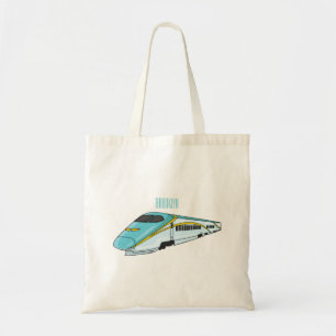 Bolsa Tote Ilustração de desenho animado de trem de bala de a