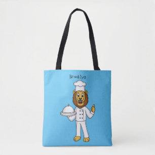 Bolsa Tote Ilustração de desenho animado do chef de leão 