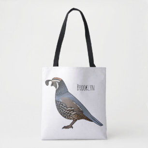 Bolsa Tote ilustração de desenho animado do pássaro codorna d