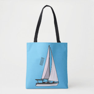 Bolsa Tote Ilustração de desenho animado em veleiro