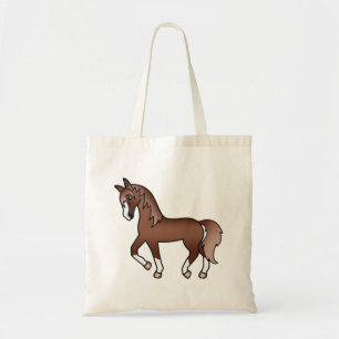 Bolsa Tote Ilustração de desenho animado fofo de cavalo trote