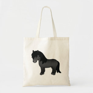 Bolsa Tote Ilustração de desenho animado fofo de pônei Shetla