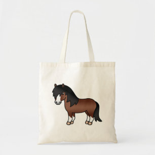 Bolsa Tote Ilustração de desenho animado fofo de pônei Shetla