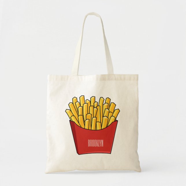 Bolsa Tote Ilustração de desenho animado francês (Frente)