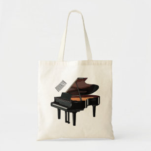 Bolsa Tote Ilustração de desenho animado Piano
