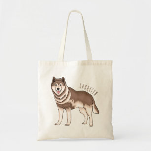 Bolsa Tote Ilustração de desenho animado siberiano husky