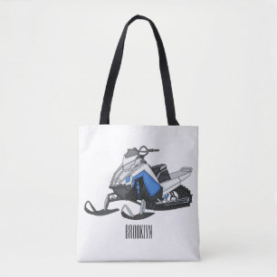 Bolsa Tote Ilustração de desenho animado Snowmobile