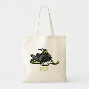 Bolsa Tote Ilustração de desenho animado Snowmobile