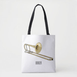 Bolsa Tote Ilustração de desenho animado Trombone