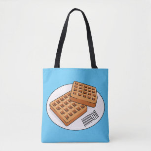 Bolsa Tote Ilustração de desenho animado Waffle