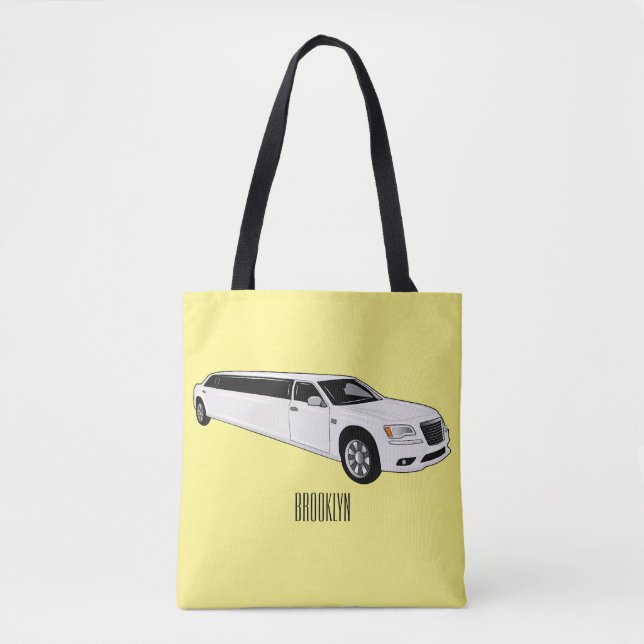 Bolsa Tote Ilustração de desenho da limusine (Frente)