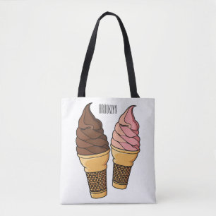 Bolsa Tote ilustração de desenho de cone de sorvete