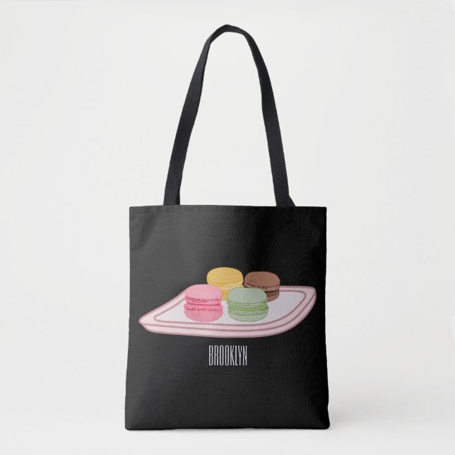 Bolsa Tote Ilustração de desenho de Macaron (Frente)