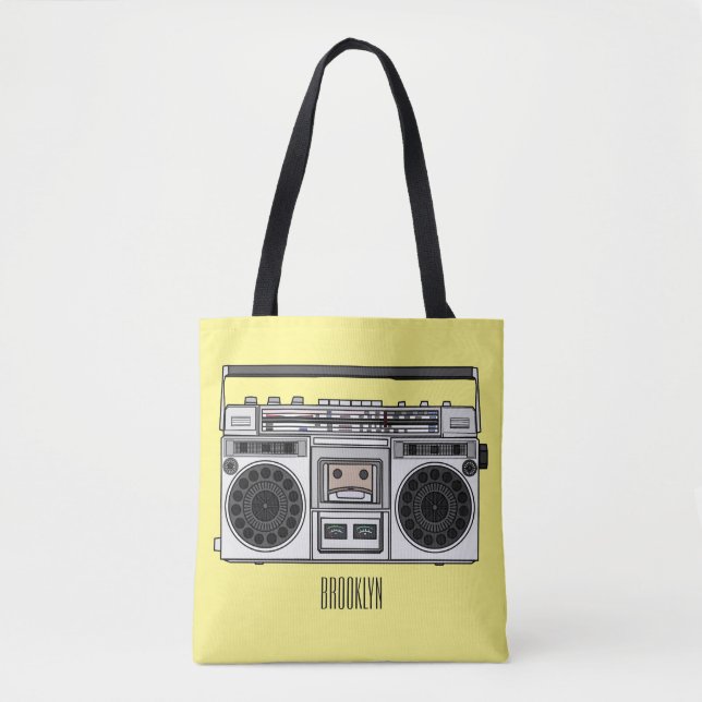 Bolsa Tote Ilustração de desenho de rádio (Frente)