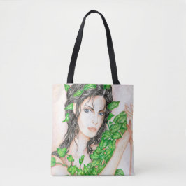 Bolsa Tote Ilustração De Desenho De Retrato Da Ivy Girl