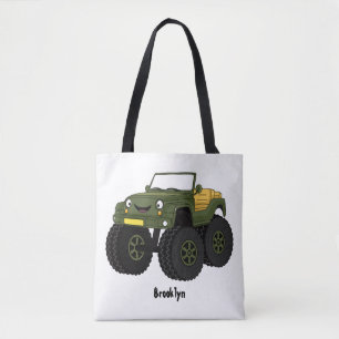 Bolsa Tote Ilustração de desenho de um caminhão monstro verde