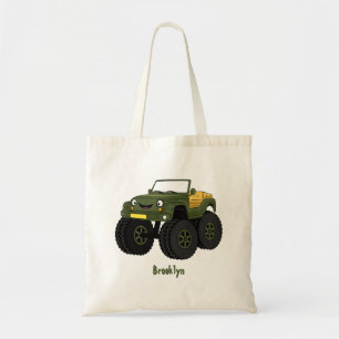 Bolsa Tote Ilustração de desenho de um caminhão monstro verde