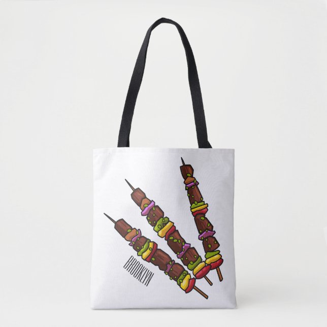 Bolsa Tote Ilustração de desenho do Kebab ou kabob (Frente)