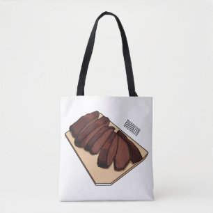 Bolsa Tote Ilustração de desenho do peito de carne
