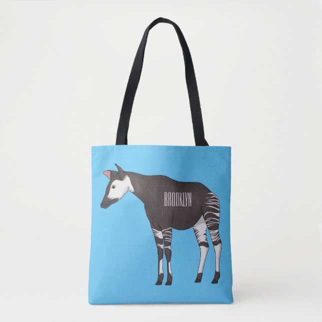 Bolsa Tote Ilustração de desenho em Okapi (Frente)