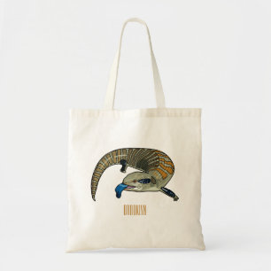 Bolsa Tote Ilustração de desenho em tons azuis