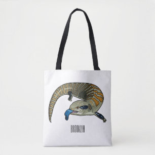 Bolsa Tote Ilustração de desenho em tons azuis
