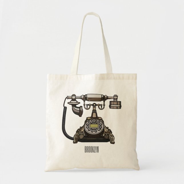 Bolsa Tote Ilustração de desenho telefônico (Frente)