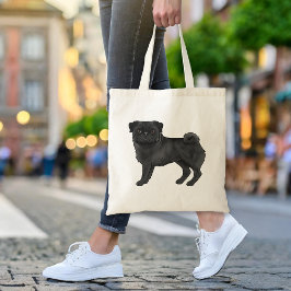 Bolsa Tote Ilustração de Design de Cachorro de Cachorro Negro