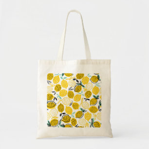 Bolsa Tote Ilustração de Design de Lemon Summer Vintage