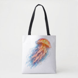 Bolsa Tote Ilustração de Fantasia de Água-viva Elegante