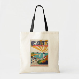 Bolsa Tote Ilustração de Farol de Massachusetts Arte de Viage