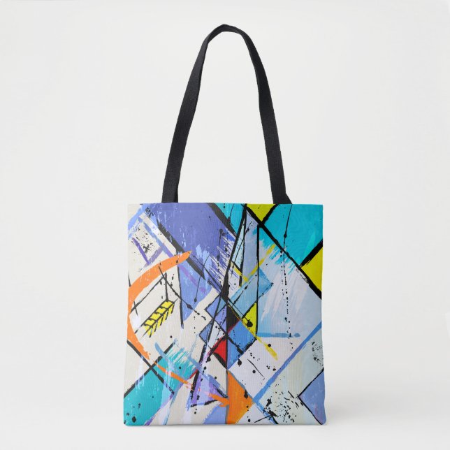 Bolsa Tote ilustração de fundo abstrato, com traços, sp (Frente)