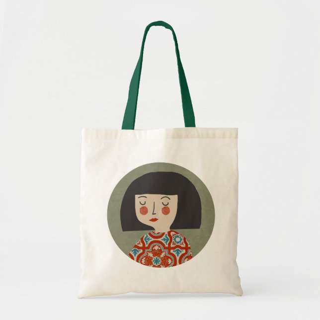 Bolsa Tote Ilustração de garota (Frente)
