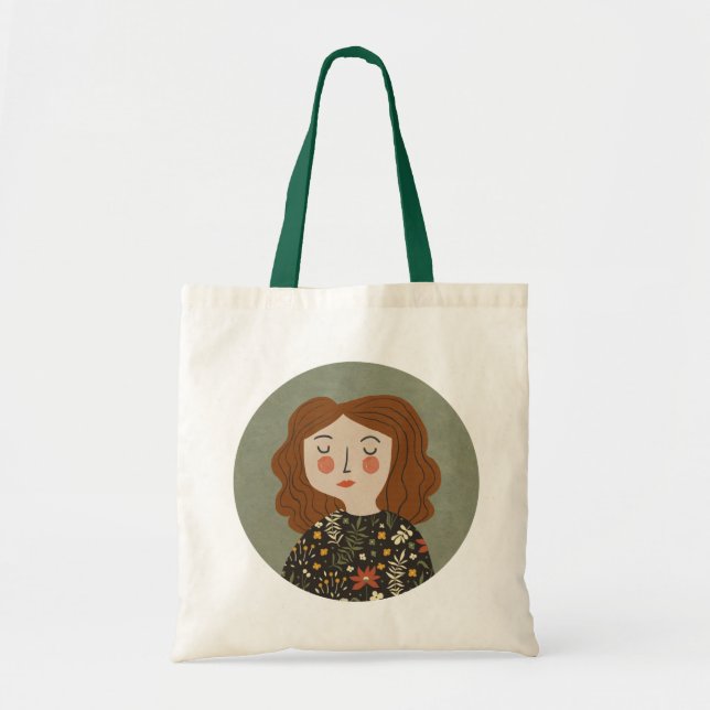 Bolsa Tote Ilustração de garota (Frente)