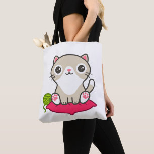 Bolsa Tote Ilustração de Gatinho de Cute