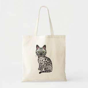 Bolsa Tote Ilustração de Gato de Mau Egípcio de Prata